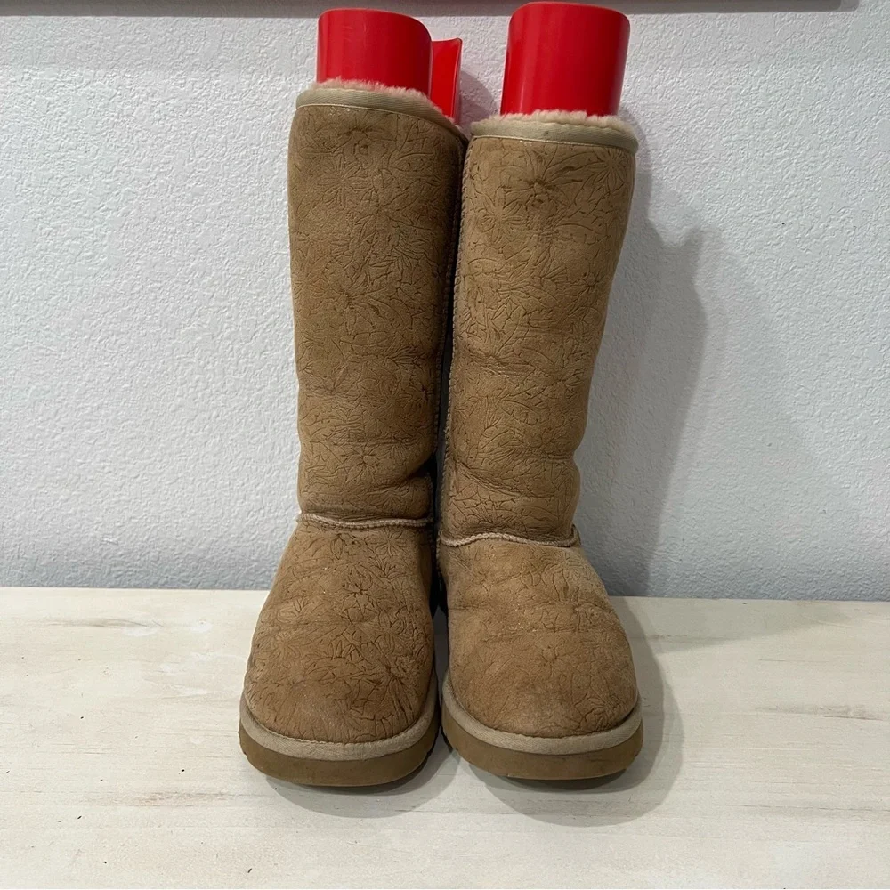 UGG Tan Winter & Rain Boots with Suede Material and Tall Design